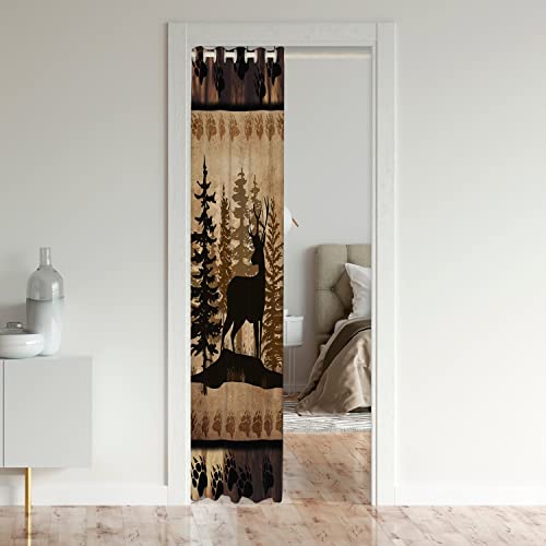Loussiesd Cute Deer Door Curtain,132x203cm,Brown,Animal Pattern,Blackout,Kitchen,Bedroom,Living Room,Lined,Grommet Top,52" W X80 L - Image 3