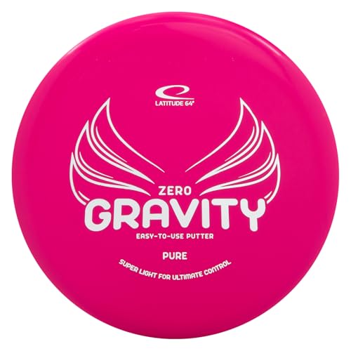 Latitude 64 Zero Gravity Pure | Disc Golf Putter | Floats in Water | Straight-Flying & Lightweight | Beginner Disc Golf Frisbee | Grippy Base Plastic | Made for Putt & Approach Shots | 120-130g (Pink)
