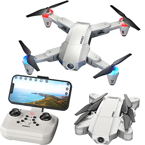 SIMREX X500 mini Drone Optical Flow Positioning RC Quadcopter with 720P HD Camera, Altitude Hold Headless Mode, Foldable FPV Drones WiFi Live Video 3D Flips Easy Fly Steady for Learning Gray
