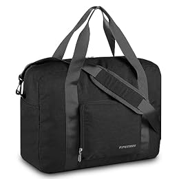 For Spirit Airlines Personal Item Bag 18x14x8 Foldable Travel Duffel Bag Underseat Carry-on Luggage for Women and men 30L(Black)