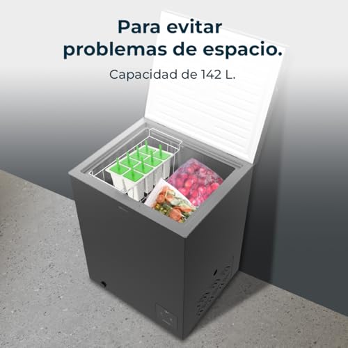 Miniatura 7 de Cecotec Congelador Horizontal De 142 L Bolero Coolmarket Chest 142 Black E. Acabado En Negro, Compresor Inverter Plus, Altura De 83,5 Cm Y Modo Fast Freezing