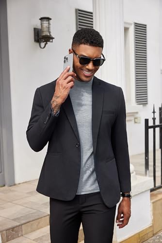 Image of COOFANDY Mens Mock Turtleneck Shirts Casual Premium Cotton Short Sleeve Shirt Basic Half Neck T-Shirts