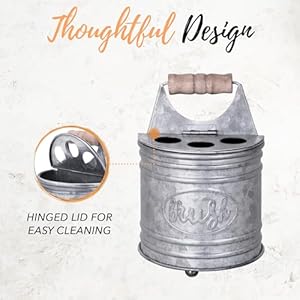 Autumn Alley Farmhouse Toothbrush Holders for Bathrooms - Rustic Galvanized Tooth Brush Holder - Farmhouse Bathroom Accessories Country Decor, Toothpaste & Electric Toothbrush Compartment, Grey Autumn Alley Farmhouse Toothbrush Holders for Bathrooms Rustic Galvanized Tooth Brush Holder Farmhouse Bathroom Accessories Country Decor Toothpaste Electric Toothbrush Compartment Grey