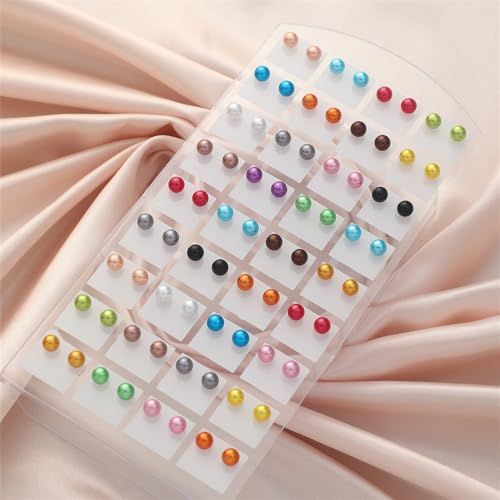 36 Pairs Imitation Pearl Earrings Round Ball Ear Studs Colorful Faux Mixed Sizes Stud Earrings Set for Women Classic Bohemian Turquoise Oval Jewelry Gifts2