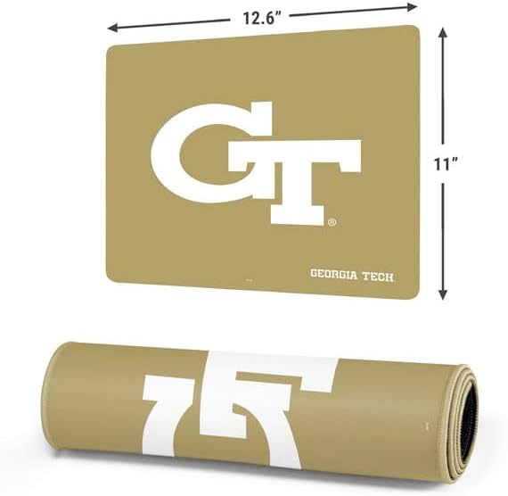 Skinit Small Gaming Mouse Pad - Officially Licensed Georgia Tech Design with Stitched Edges, Waterproof, Non-Slip Rubber Base, Desk Mat for Keyboard & Mouse, 12.6" x 11" inches