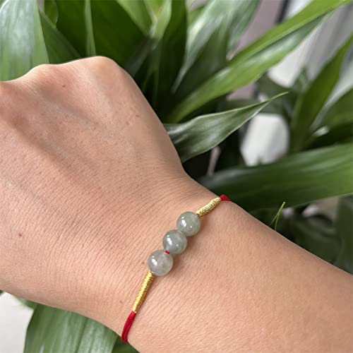 Qordelia Natural Green Jade Red String Bracelet Beads Jade Cuff Women Bangle Chinese Nephrite Personalized Gift For Mom Sister Gift For Her #TOP4