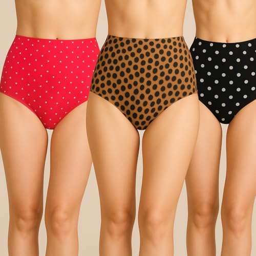 Image of THIRD QUADRANT Cotton Stretch Printed Hipster Panty for Women || Underwear for Woman || (Pack of 3) Assorted