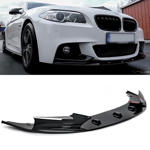 WheelX Front Lip Compatible with BMW F10 F11 5 Series 2011-2016, Fits for 528i 535i 535d 550i M5 GT xDrive, Bumper Air Dam Lower Chin Spoiler Splitter, Protection Body (Glossy Black)