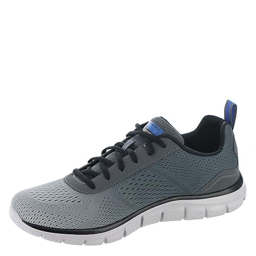 Skechers Skechers Mens Track Ripkent Trainers, Charcoal Mesh Black Trim, 8.5 UK