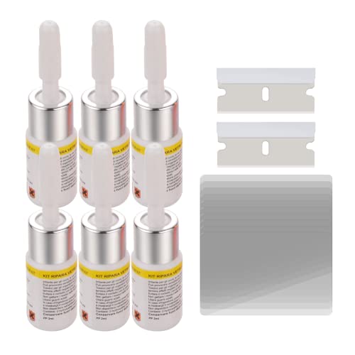 SCOBUTY Windshield Repair kit, Car Windshield Crack Repair for Chips- 6 Resin Bottles