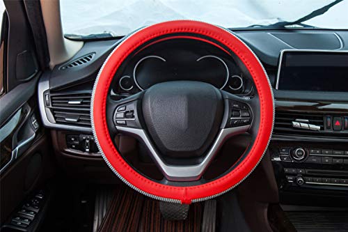 image for ChuLian New Diamond Leather Steering Wheel Cover with Bling Bling Crys