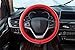 New Diamond Leather Steering Wheel Cover with Bling Bling Crystal Rhinestones, Universal Fit 15 Inch Car Wheel Protector for Women Girls Red