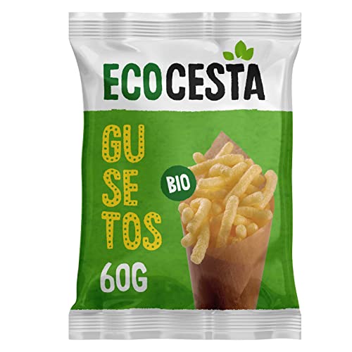 ECOCESTA MEJOR CADA DIA - Gusanitos Ecológicos - 60 g - Sin Azúcar Añadido - Apto para Veganos - Aperitivo Horneado - Ideal para Picar entre Horas