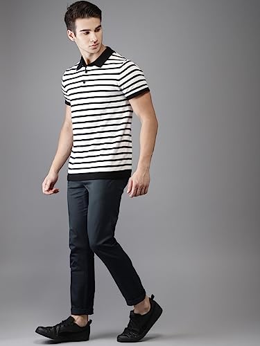 Image of The Indian Garage Co Men Slim Fit Solid Mid-Rise Stretchable Chinos