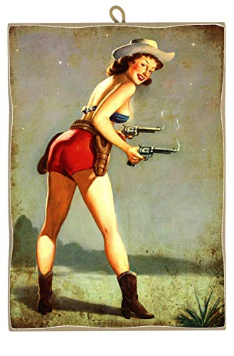 KUSTOM ART Set of 4 Vintage Style Taps, Collectable Pin Up Series, Laser-Shaped Wood Print Made in Italy - Gift Idea (Group 2) - Image 4