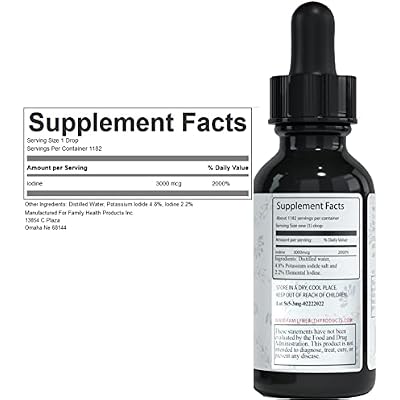 Lugols Iodine Solution 2% 2 fl oz | Iodine & Potassium Iodide Liquid Formula | Amber Glass Bottle with Dropper | Family Health Products