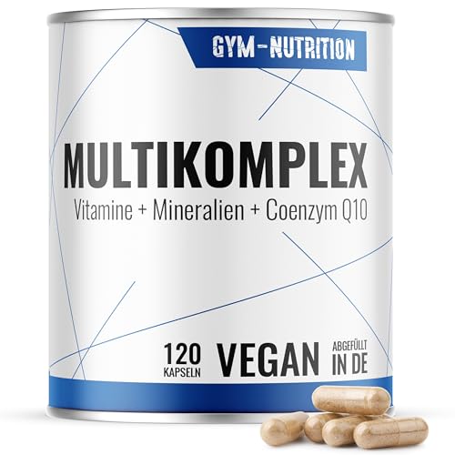 Multimineral Komplex – Laborgeprüft - 120 Kapseln – Vegan – Vitamine - plus Spuren-Elemente & Q10 – Vitamin-Präparat mit Mineralien — vegan, hochdosiert — 120 Kapseln