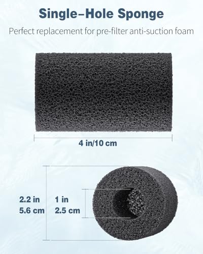 Image of Pawfly 6 Pack Pre-Filter Sponge, Aquarium Filter Sponge 1 inch Intake Sponge Foam Roll for Small Fish Shrimp Fry Fish Tank Covers Accessories