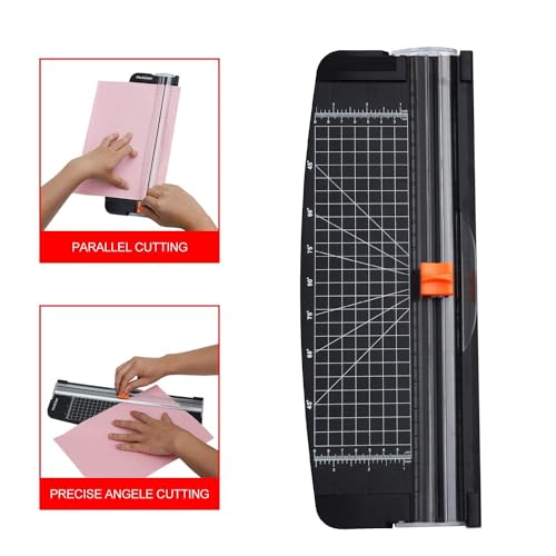 Image of KRAFTMASTERS Set of 1 Paper A4 Cutter Portable Guillotine Paper Trimmer with Automatic Security Safeguard for Home and Office Papers Cards Labels Coupons Photos Cutting.