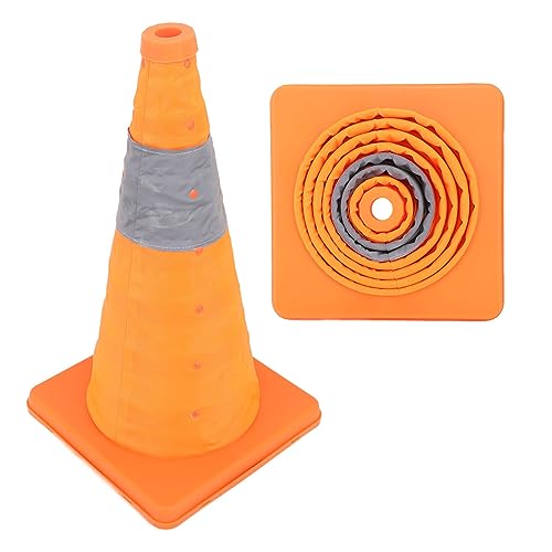 Cone de Segurança de Trânsito, 45x24.5x24.5cm, Resistente, Dobrável, Macio, Estacionamento, Cone de