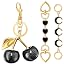 Da 3Pcs Black Heart Moon Cherry
