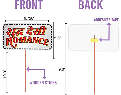 Image of Wobbox All Occasion Indian Family Photo Booth Party Props (18 Pieces) & Bollywood Style Wedding Party Prop Laser Cut Photo Booth Props DIY Kit for Party (15 Pieces)