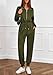 PRETTYGARDEN Long Sleeve Jumpsuits for Women Casual 2025 Fall Fashion Zip Up Pant Rompers One Piece Sweatsuits Travel Outfits (Army Green,Small)