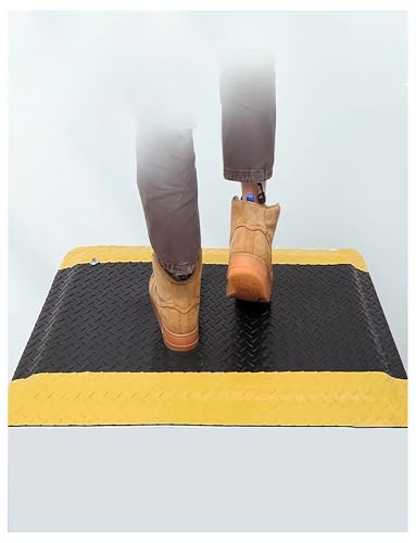 Anti-Static Industrial Floor Mat, 20mm Thick, Non-Slip, Fatigue-Resistant, Yellow, 0.6x1.2m, Ergonomic Design for Back & Leg Pain Relief, Perfect for Tables