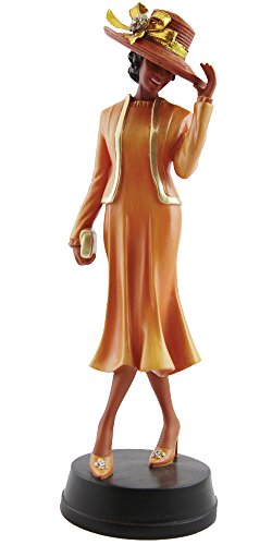 African American Expressions - Sunday Morning Orange Lady Figurine (2.5