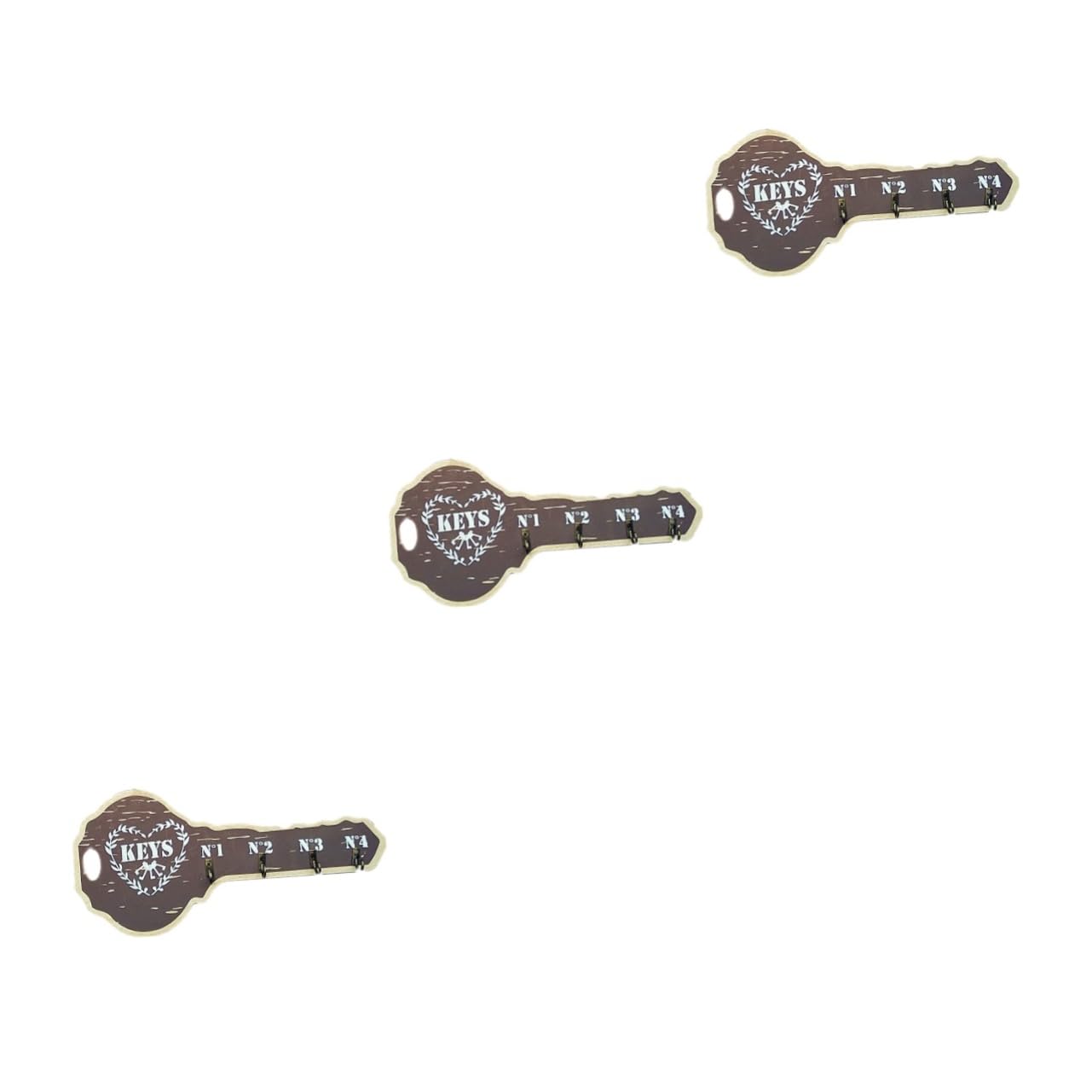 Porte-clés mural rétro MAGICLULU multifonction en lot de 3 pièces pour gain de place