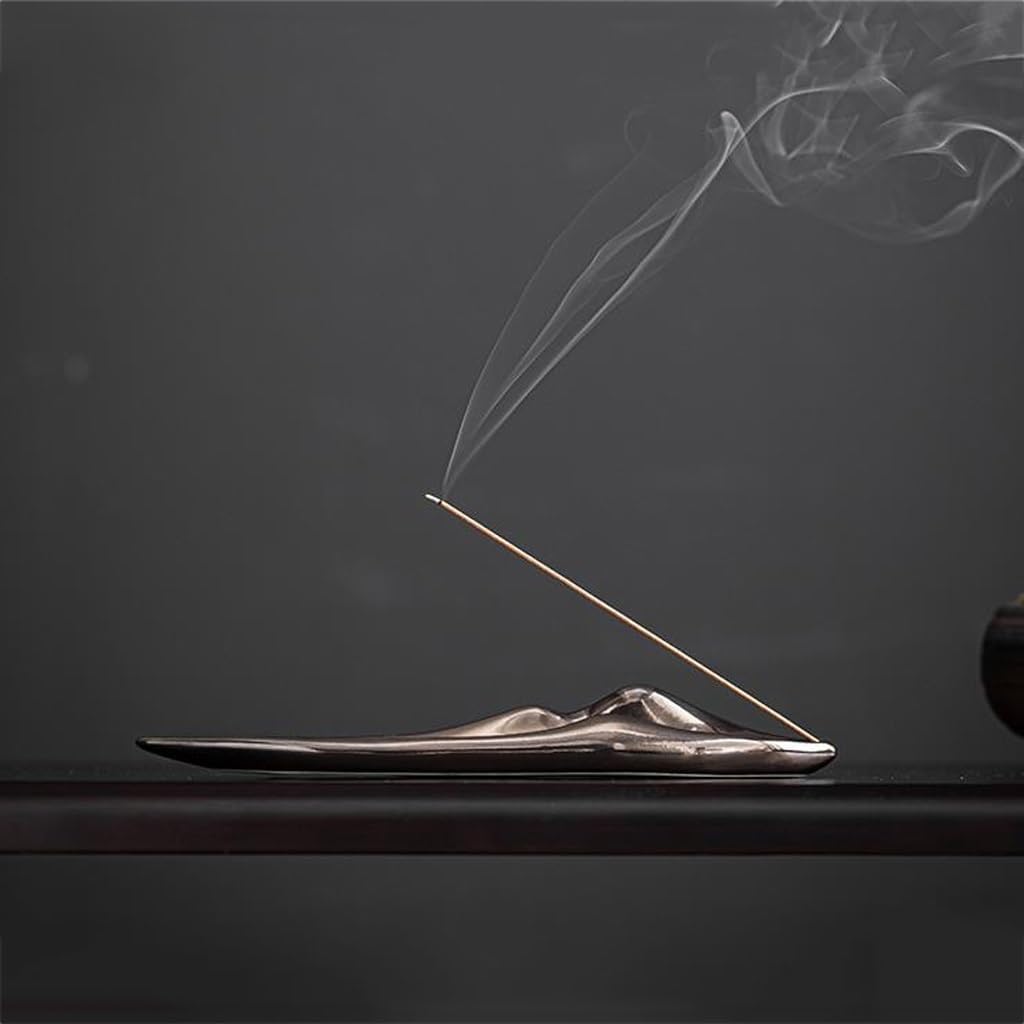 Incense Cone,Backflow 10 Inch Incense Holder, Ceramic Holders, Household Buddha Incense Ash Catcher or Incense Stick Holder Tabletop Censer