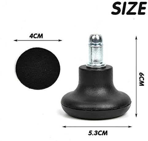 Pack of 5 Bell Glides Replacement Office Chair Wheels Stopper Office Chair Swivel Caster Wheels, 2 Inch Chairs Glide Castors Glides Replacement Furniture Floor Gliders(Black)