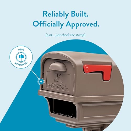 Architectural Mailboxes Gentry™ Rust-Proof Plastic Post Mounted Mail Box for Outside with Post, Mocha, Large Curbside Mailbox, USPS Approved for Residential Delivery by ARCHITECTURAL MAILBOXES - Image 6