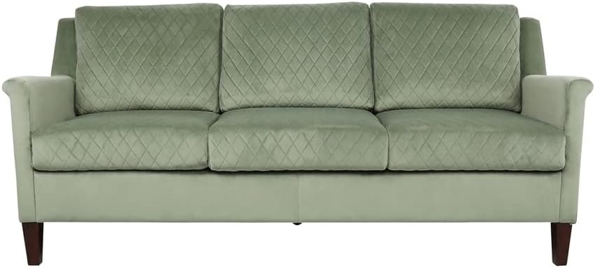 178x65x49CM Velvet Upholstered Sofa Couch Pine Plywood Furniture Light Grey/Garden(Gray)