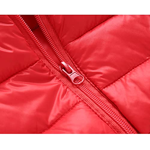 Aiwuhe Baby Boys Girls Hooded Puffer Vest Winter Lightweight Sleeveless Bear Ears Zipper Up Jacket Red 80 #TOP3