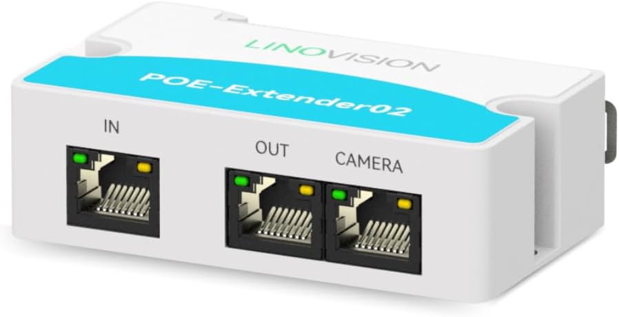 LINOVISION Mini Passive 2 Port POE Switch, IEEE 802.3af/at POE Extender, POE Repeater, Ethernet Splitter, Powering 2 POE Devices (IP Camera) Over One Cat5/6 Cable 2 Pack