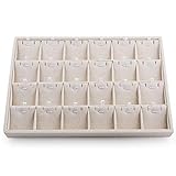 Oirlv Stockable 24 Grids Insert Jewelry Tray Pendant Earrings Storage Trays Showcase Display Organizer
