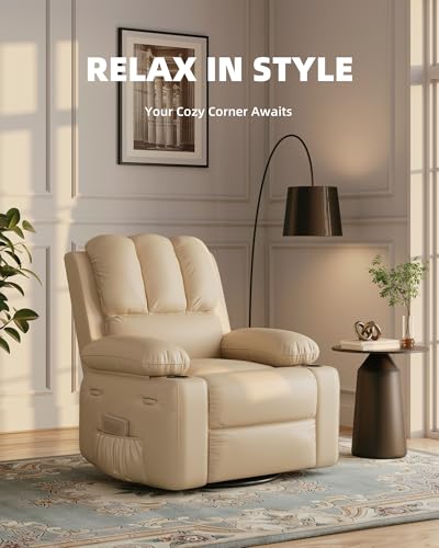 Sillón reclinable manual piel sintética crema miniatura 3