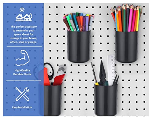 image for JSP Manufacturing Plastic Pegboard 3 inch Hanging Cup Hook Storage Org