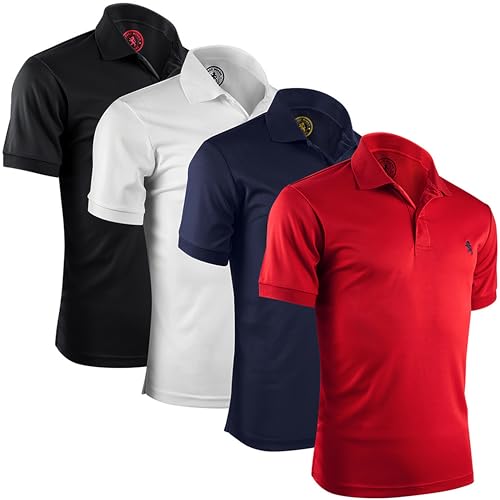 Albert Morris Mens Short Sleeve Polo Shirts Regular Fit Moisture Wicking Performance Polyester 4-Pack product thumbnail 8