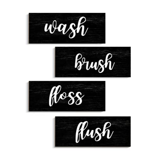 Bathroom Wall Decor, Black and White Bathroom Rules Wall Art