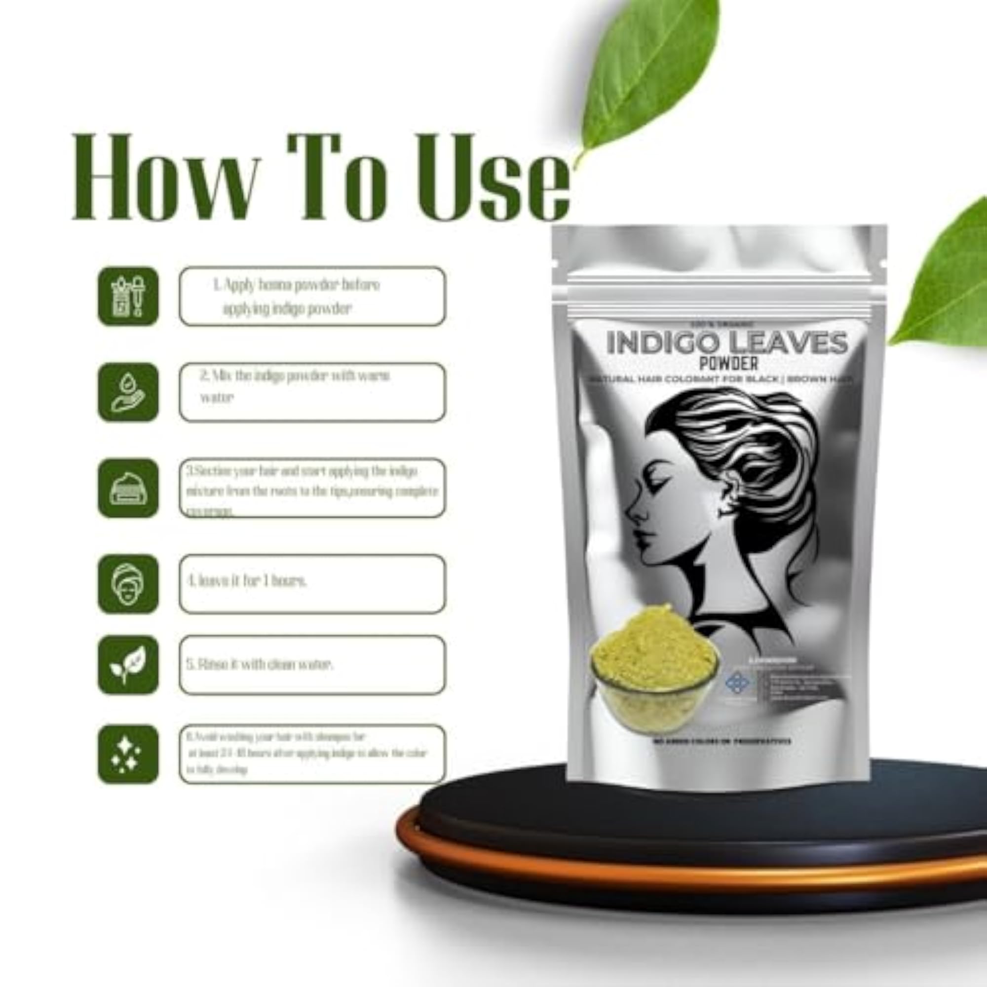 Organic Indigo Leaves Powder for Hair Coloring