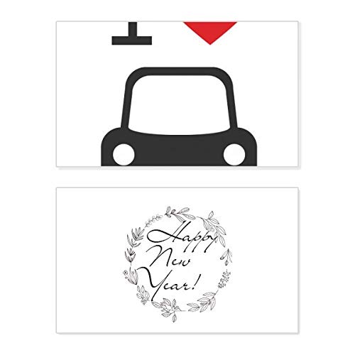 Tarjeta de felicitación de año nuevo y diseño romántico I Love Red Heart