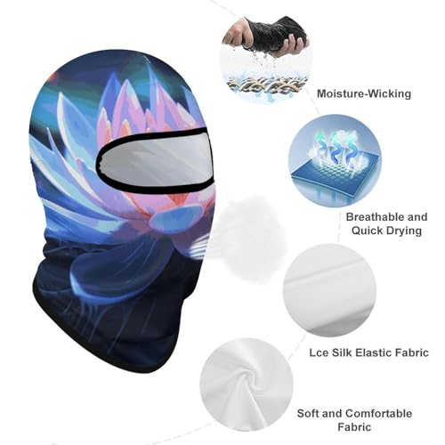 Balaclava para hombre y mujer, máscara completa para esquiar, ciclismo y motociclismo, con diseño floral miniatura 3