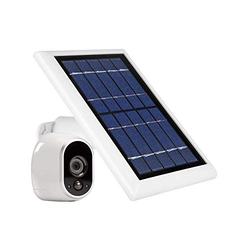 Wasserstein Solar Panel with Internal Battery Compatible with Arlo HD ONLY - Power The Arlo Surveillance Camera continuously - White (Separate External Battery NOT Included)
