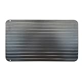 Descongelador rápido sin utilizar ningún producto químico o electricidad. A diferencia de los hornos microondas que hacen parcialmente cocinar los alimentos durante el proceso de descongelación, la bandeja de aluminio descongela rápidamente y con total seguridad.
