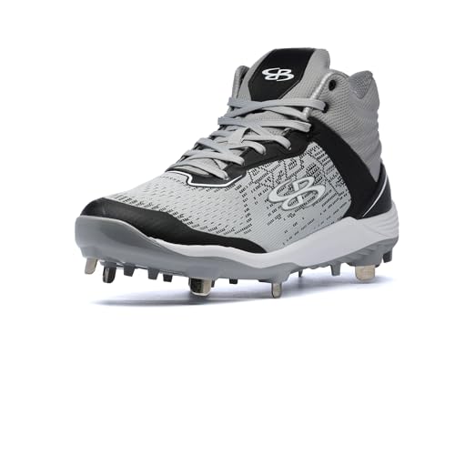 Boombah Viper Pureknit Men's Metal Mid Cleat - Smoke - Multiple Color Options - Multiple Sizes