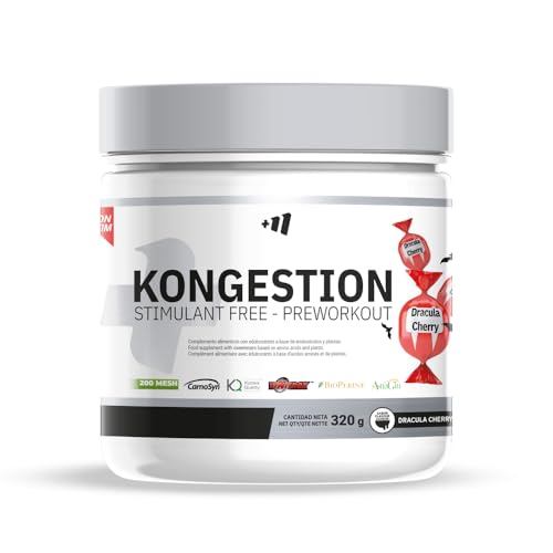 MM Supplements - Kongestion Pre Workout Sin Estimulantes - 320 g - Sabor Dracula Cherry - con Beta Alanina y Creatina Monohidrato - Maximiza Rendimiento Físico - Ayuda en la Recuperación Muscular