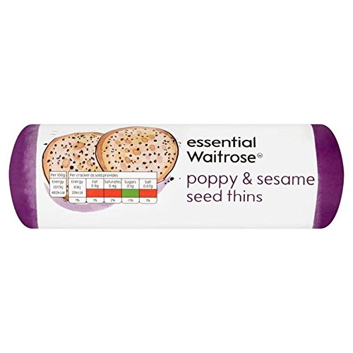 Papavero E Semi Di Sesamo Si Assottiglia Essenziale 150G Waitrose (Confezione da 6)