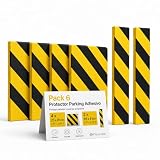 OFITURIA Protector Parking Adhesivo Pack 6 25x20+36x8 cm Negro/Amarillo, Protector Pared Garaje, Protector Columna Parking, Espuma Protectora para Coche (Pack 6 uds, 25x20+36x8 cm, Negro/Amarillo)